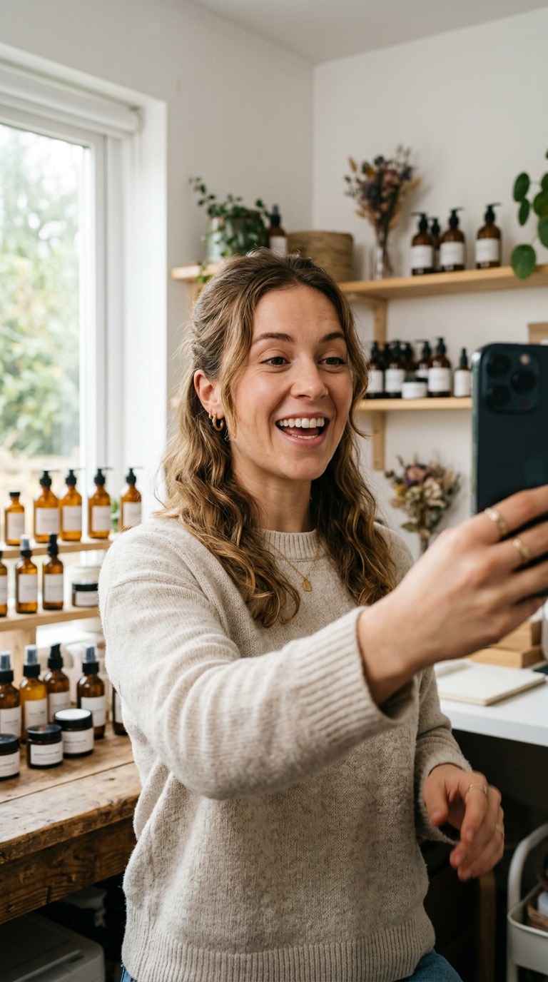 Illustration: a brand founder talking to the camera
